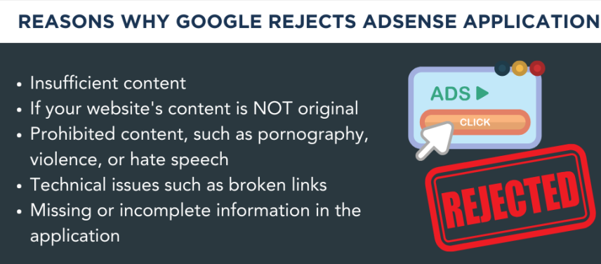 What to do If Google adsense Account reject your application